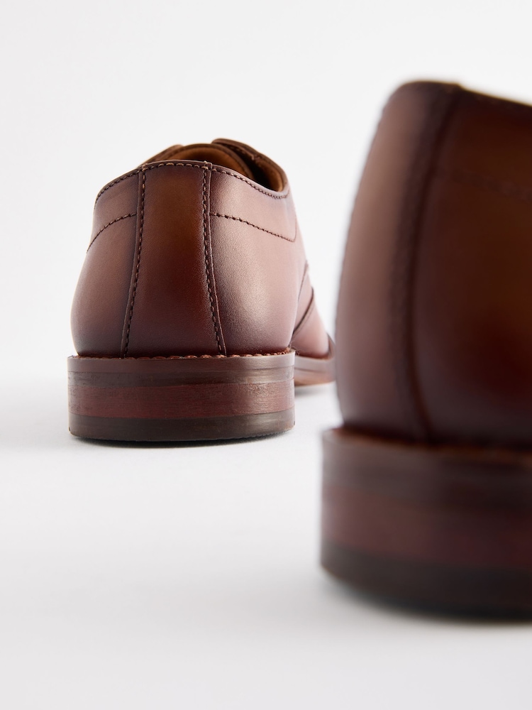 Tan Brown Lace-Up Smart Shoes - Image 6 of 6