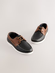 Navy Leather Boat Shoes - Image 1 of 6