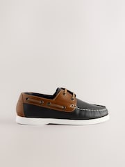 Navy Leather Boat Shoes - Image 2 of 6
