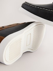 Navy Leather Boat Shoes - Image 3 of 6