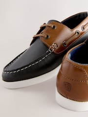 Navy Leather Boat Shoes - Image 5 of 6