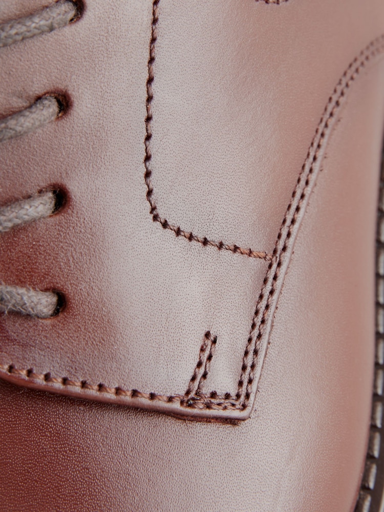 Marrón chocolate - Zapatos con cordones de cuero - Imagen 7 de 7