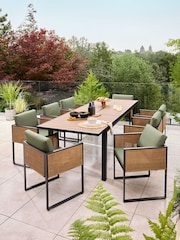Sage Green Abel 6 to 8 Seater Rattan Garden Dining Table and Chairs Set - Image 1 of 10