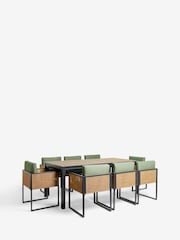 Sage Green Abel 6 to 8 Seater Rattan Garden Dining Table and Chairs Set - Image 6 of 10