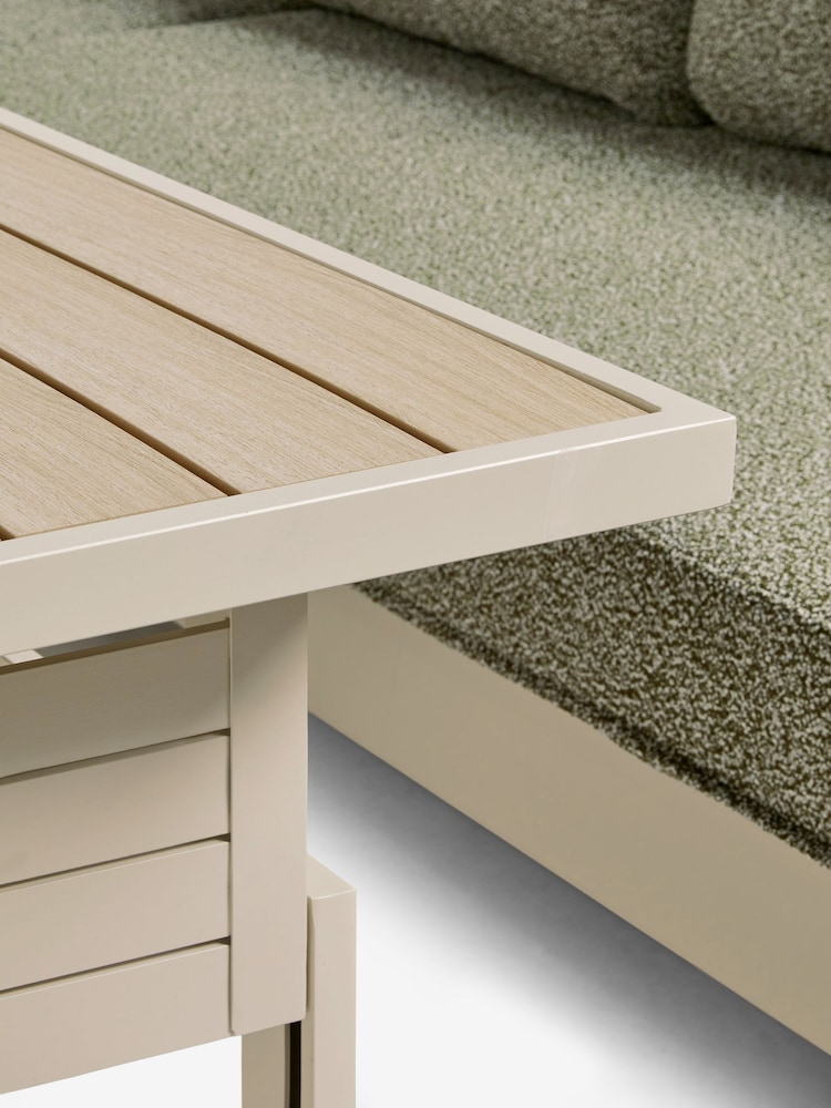 Green Boucle Genoa Outdoor Garden Corner Sofa and Table Set - Image 10 of 10