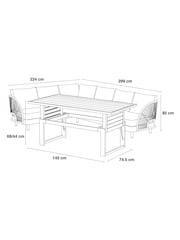 Green Boucle Genoa Outdoor Garden Corner Sofa and Table Set - Image 3 of 10