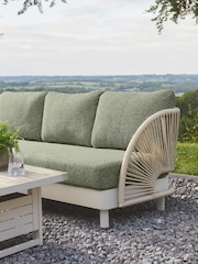 Green Boucle Genoa Outdoor Garden Corner Sofa and Table Set - Image 5 of 10