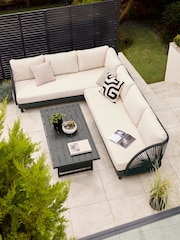 Natural Boucle Genoa Outdoor Garden Corner Sofa and Table Set - Image 2 of 9