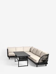 Natural Boucle Genoa Outdoor Garden Corner Sofa and Table Set - Image 9 of 9