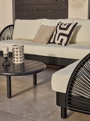 Natural Boucle Genoa 5 Seater Garden Sofa Chairs and Table Lounge Set - Image 2 of 8