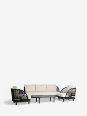 Natural Boucle Genoa 5 Seater Garden Sofa Chairs and Table Lounge Set - Image 5 of 8