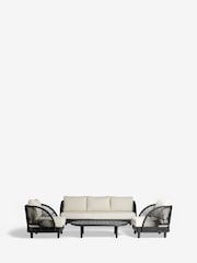 Natural Boucle Genoa 5 Seater Garden Sofa Chairs and Table Lounge Set - Image 6 of 8