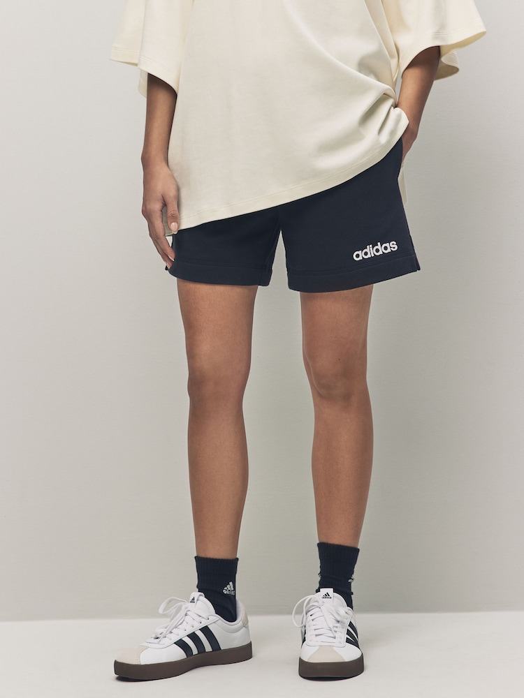 adidas Black Linear French Terry Shorts - Image 1 of 6