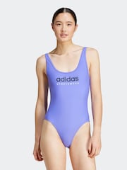 adidas Purple Sportswear U-Back Swimsuit - Image 1 of 6