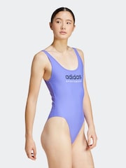 adidas Purple Sportswear U-Back Swimsuit - Image 3 of 6