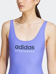 adidas Purple Sportswear U-Back Swimsuit - Image 4 of 6