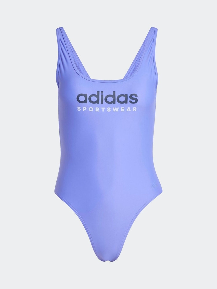 adidas Purple Sportswear U-Back Swimsuit - Image 6 of 6