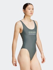 adidas Green Sportswear U-Back Swimsuit - Image 1 of 2
