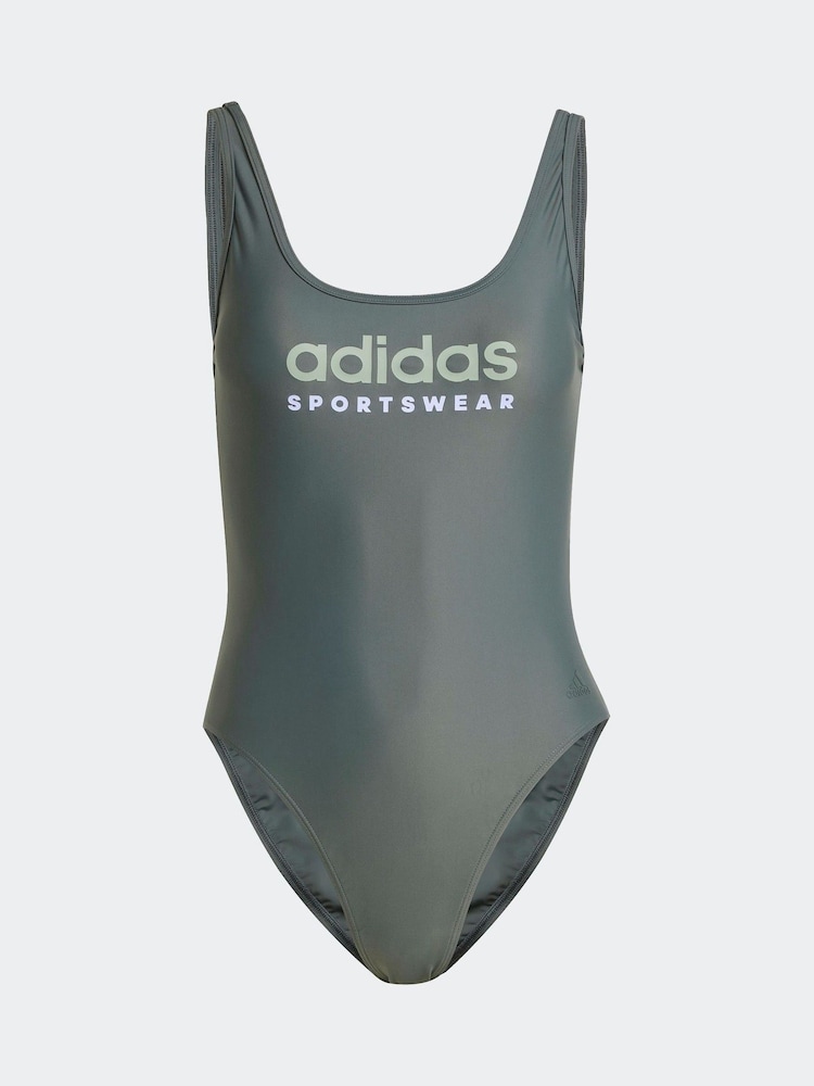 adidas Green Sportswear U-Back Swimsuit - Image 2 of 2