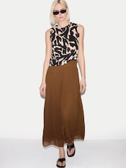 Jigsaw Brown Zebra Cotton Slub Tank - Image 4 of 6