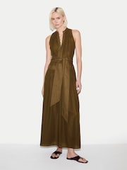 Jigsaw Brown Sleeveless Cotton Maxi Dress - Image 1 of 8