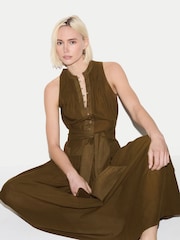 Jigsaw Brown Sleeveless Cotton Maxi Dress - Image 2 of 8