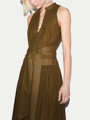Jigsaw Brown Sleeveless Cotton Maxi Dress - Image 3 of 8