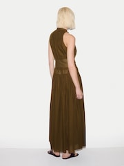 Jigsaw Brown Sleeveless Cotton Maxi Dress - Image 4 of 8