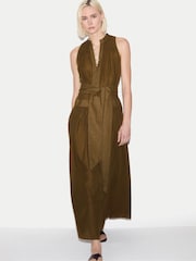 Jigsaw Brown Sleeveless Cotton Maxi Dress - Image 5 of 8