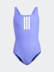 adidas Blue 3 Stripe Swimsuit - Image 1 of 5
