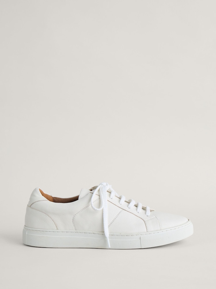 Seasalt Cornwall White Davidstow Leather Trainers - Image 1 of 5