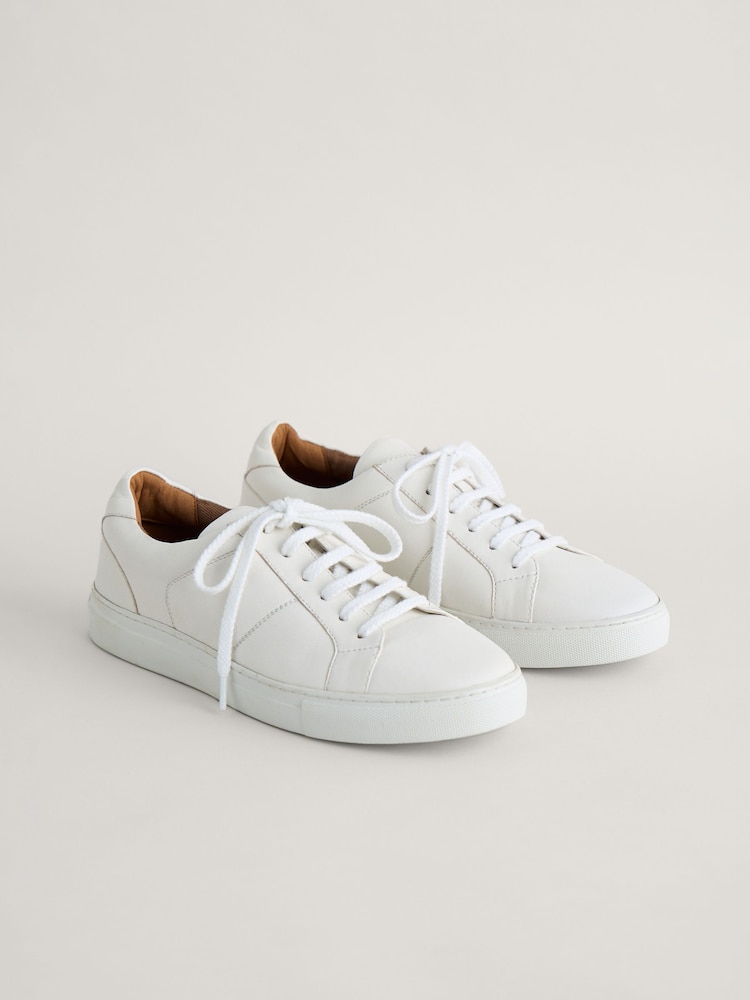 Seasalt Cornwall White Davidstow Leather Trainers - Image 2 of 5