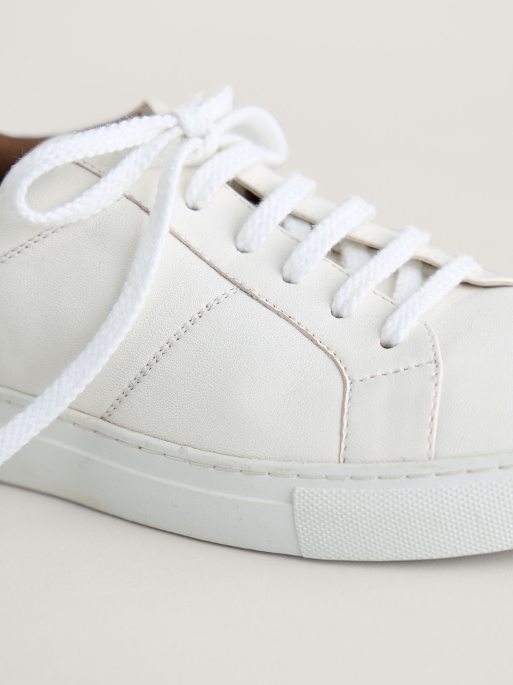 Seasalt Cornwall White Davidstow Leather Trainers - Image 5 of 5