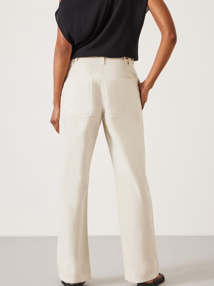 Hush Natural Kia Washed Baker 100% Cotton Trousers - Image 2 of 5 Hush Natural Kia Washed Baker 100% Cotton Trousers - Image 2 of 5