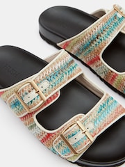Hush Natural Raffia Buckle Footbed Sandals - Image 3 of 3