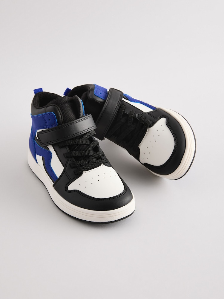Blue Elastic Lace High Top Trainers - Image 1 of 5