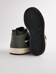 Khaki Green Elastic Lace High Top Trainers - Image 3 of 5