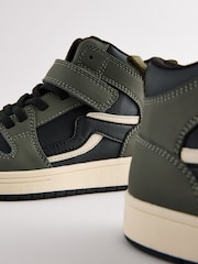 Khaki Green Elastic Lace High Top Trainers - Image 4 of 5