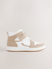 Neutral Elastic Lace High Top Trainers - Image 2 of 6