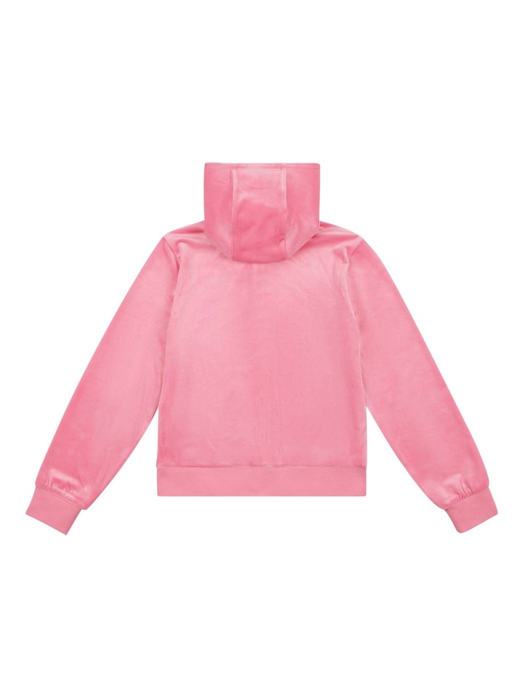 Juicy Couture Pink Girls Diamanté Zip-Through Wide Leg Joggers Tracksuit Set - Image 7 of 7