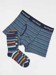 FatFace Navy Multi Socks and Boxers Set - Image 1 of 2