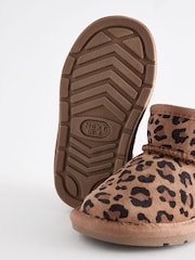 Animal Print Faux Fur Lined Water Repellent Pull-On Suede Boots - Image 4 of 5