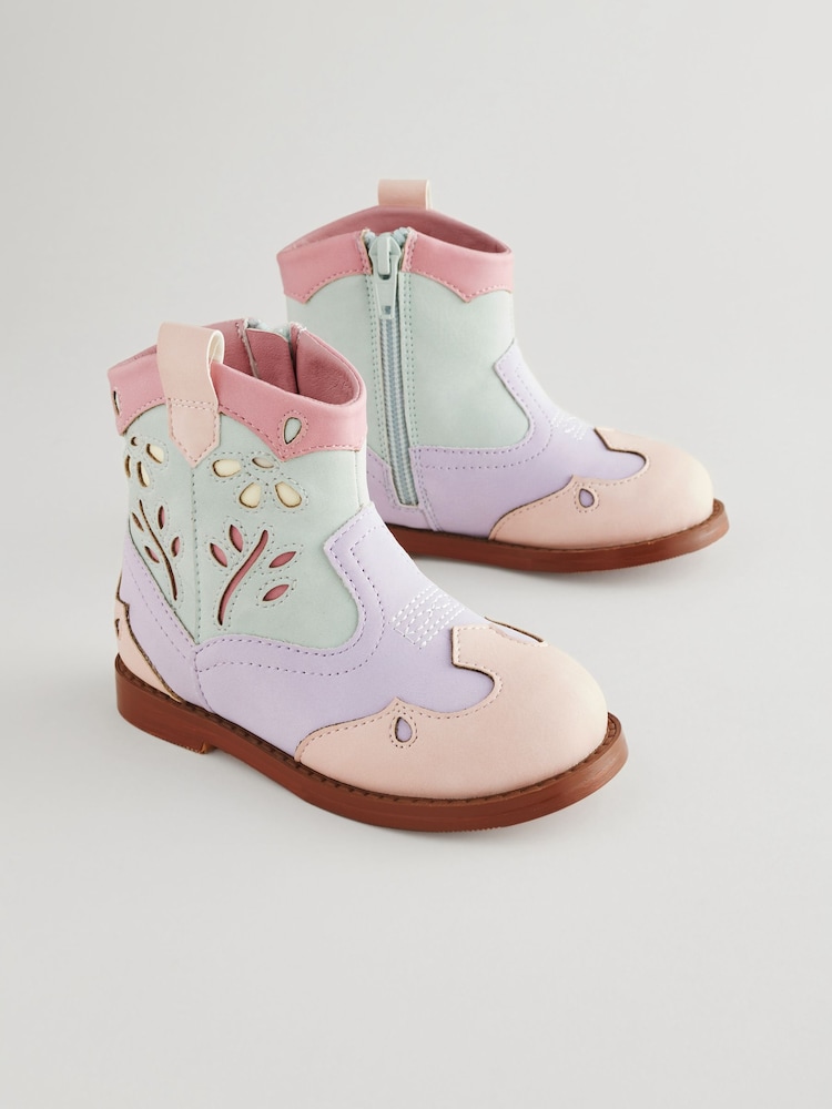 Multi Pastel Western Boots - Image 1 of 7