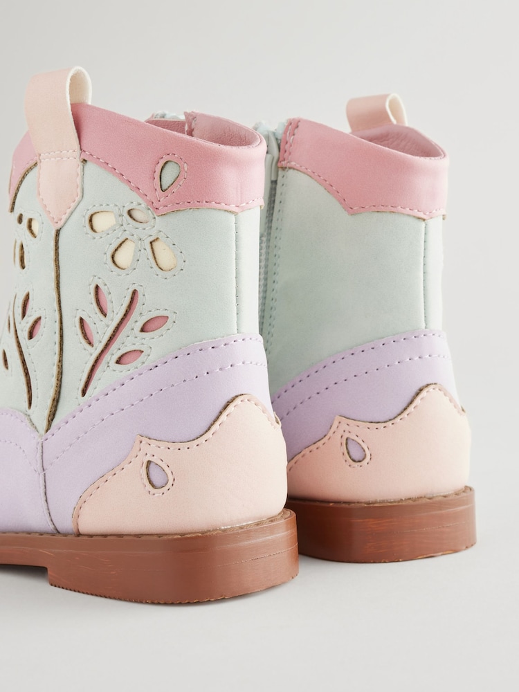 Multi Pastel Western Boots - Image 4 of 7