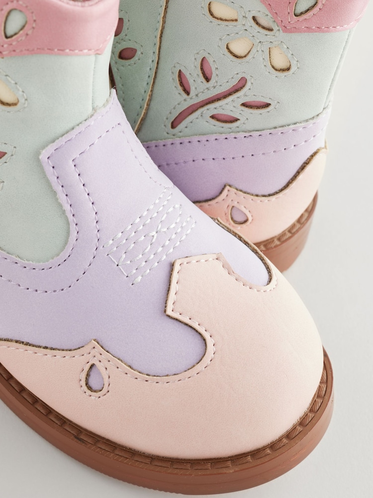 Multi Pastel Western Boots - Image 5 of 7