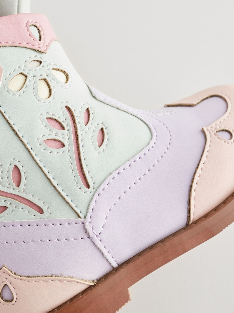 Multi Pastel Western Boots - Image 6 of 7