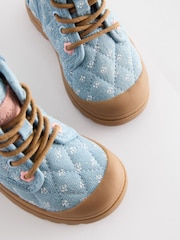 Denim Blue Print Chunky Boots - Image 6 of 8