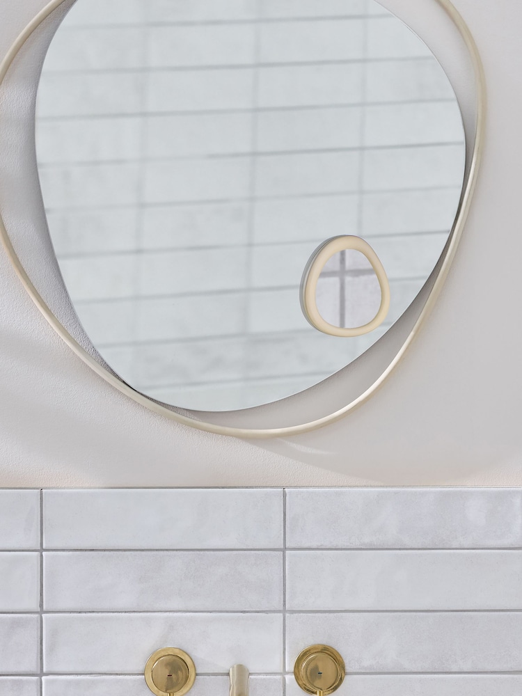 Natural 10x Magnifying Pebble Suction Mirror - Image 2 of 5
