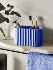 Cobalt Blue Rib Toothbrush Holder - Image 1 of 3