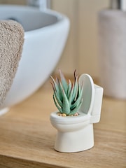 White Artificial Plant Toilet Toilet Ornament - Image 1 of 4